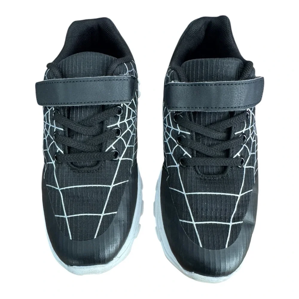 Spider Web Sneakers Kids Black White Size 34 / US Size 2.5